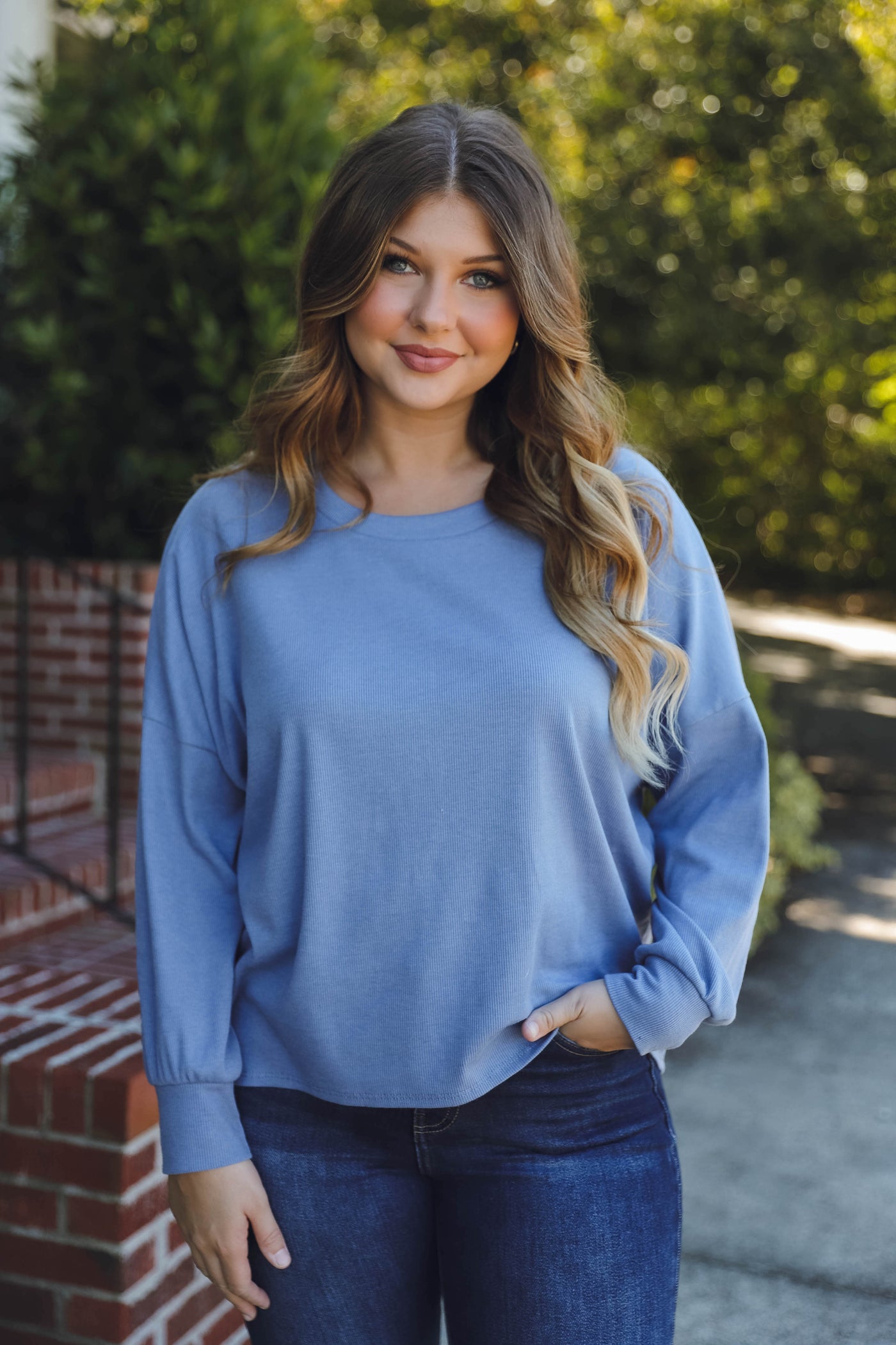 Soft Ribbed Top- Women's Basic Fall Tops