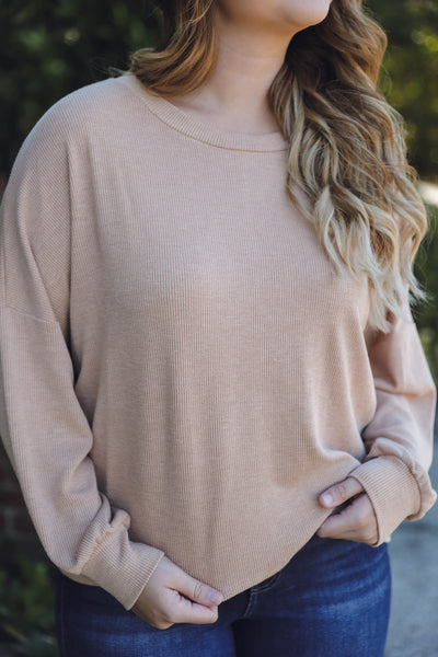 Soft Ribbed Top- Women's Basic Fall Tops