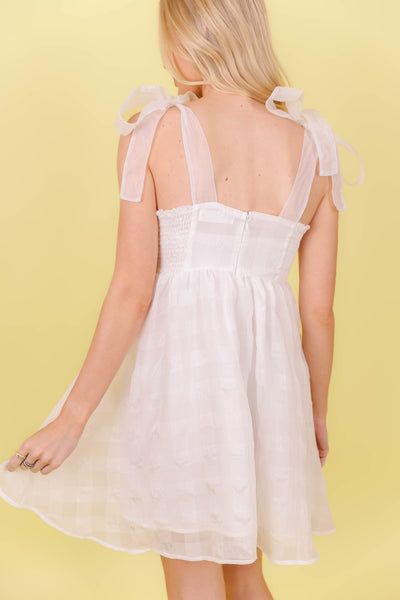 White Organza Dress- Flirty Bridal Dresses- Women's Tulle White Dress