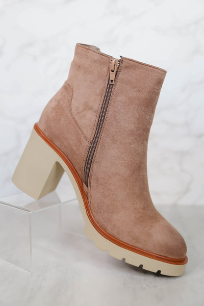Chunky Ankle Boots- Faux Suede Trendy Boot- 90s Style Boots- Pierre Dumas Boots