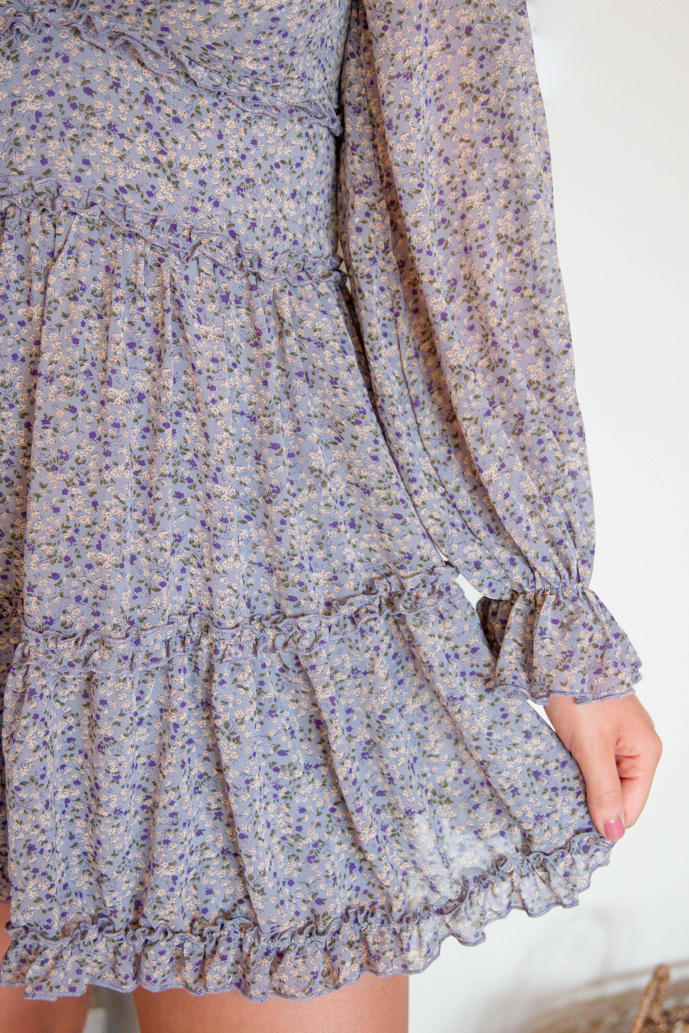 Open Back Dress- Floral Long Sleeve Dress- Women's Floral Spring Dress