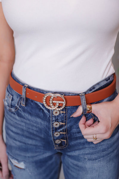 Confidence Is Key Belt-Cognac