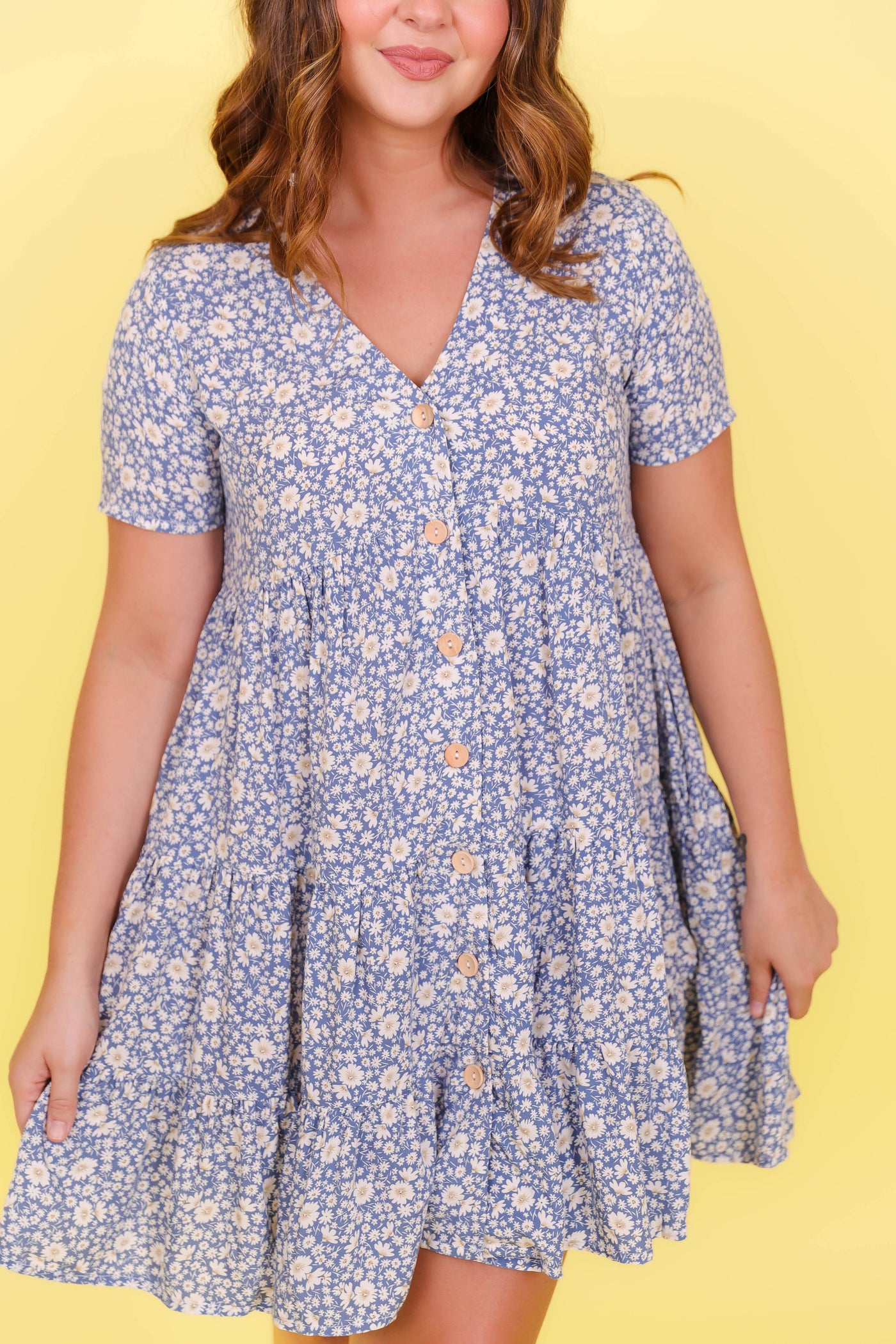 Cute Blue Floral Dress- Flowy Dress For Women- Cute Babydoll Spring Dress