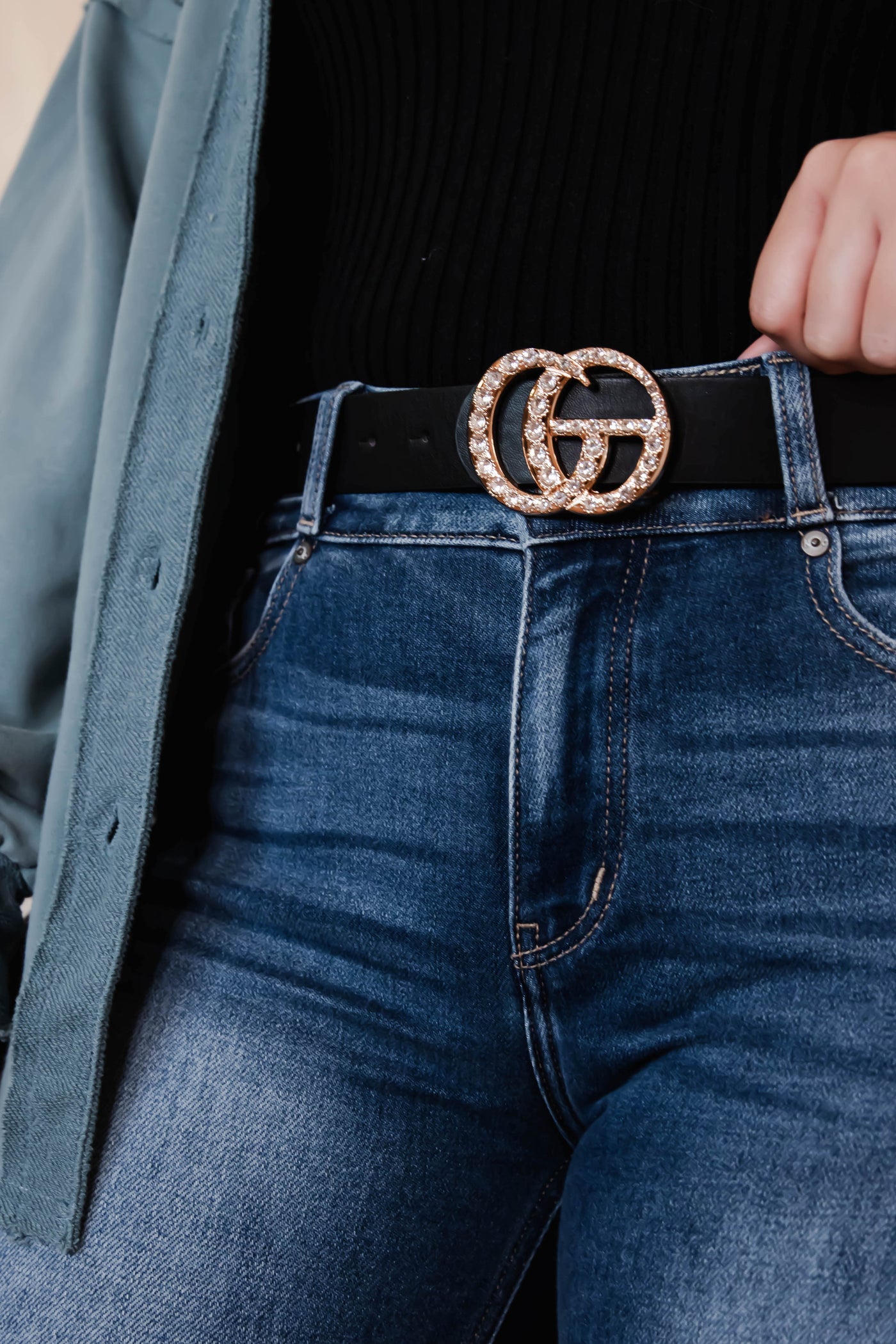Black Women's Belt- Designer Inspired Belt- Affordable Women's Belt