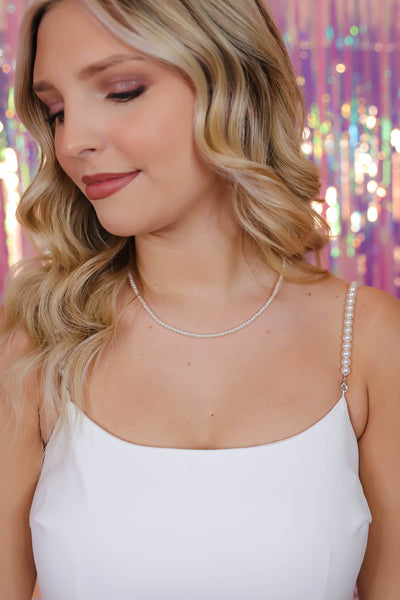 Petite Pearl Necklace- Women's Dainty Pearl Necklace
