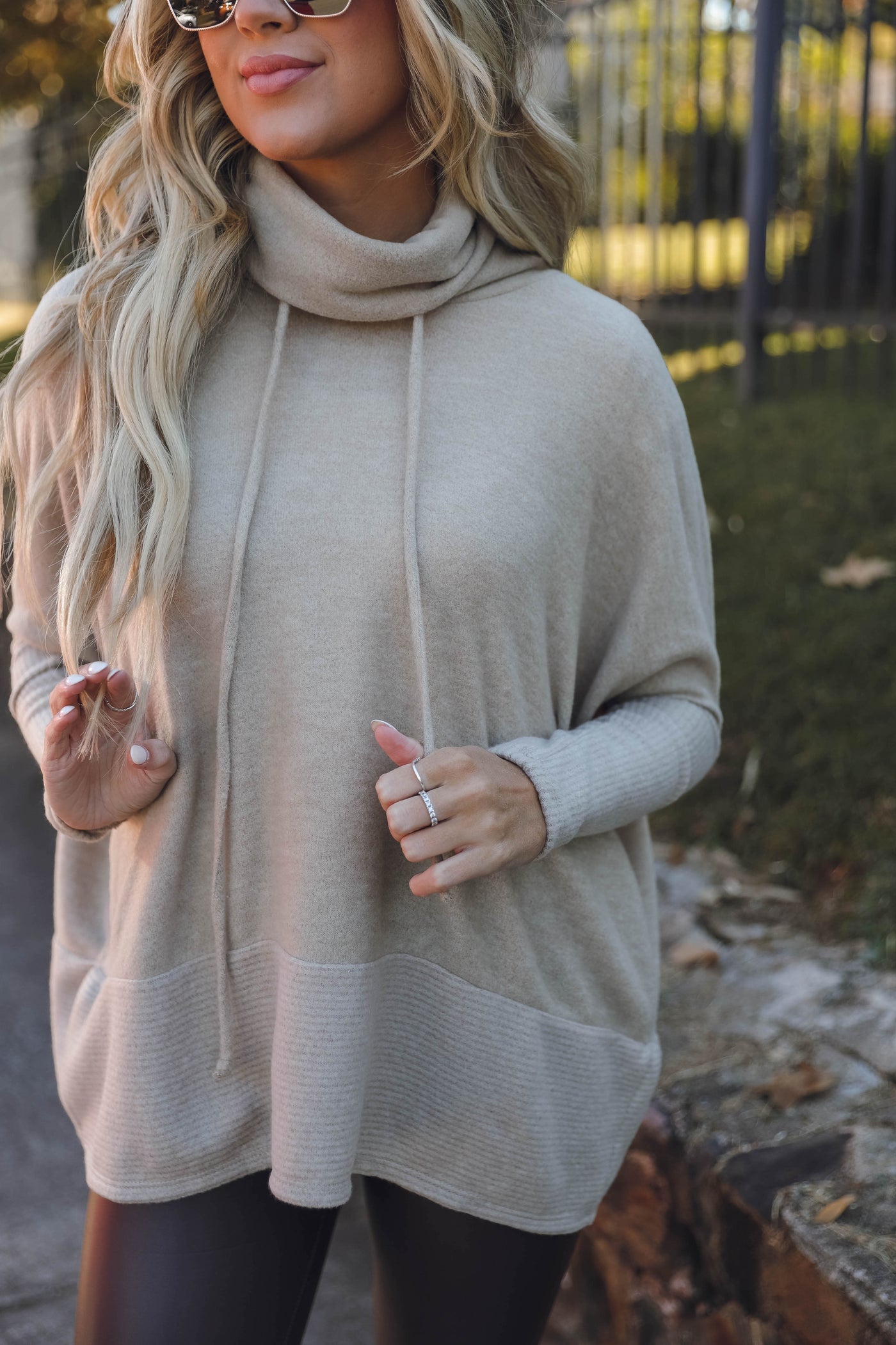 Comfy Taupe Cowl Neck Pullover- Cute Oversized Sweater- Cherish Cowl Neck Pullover