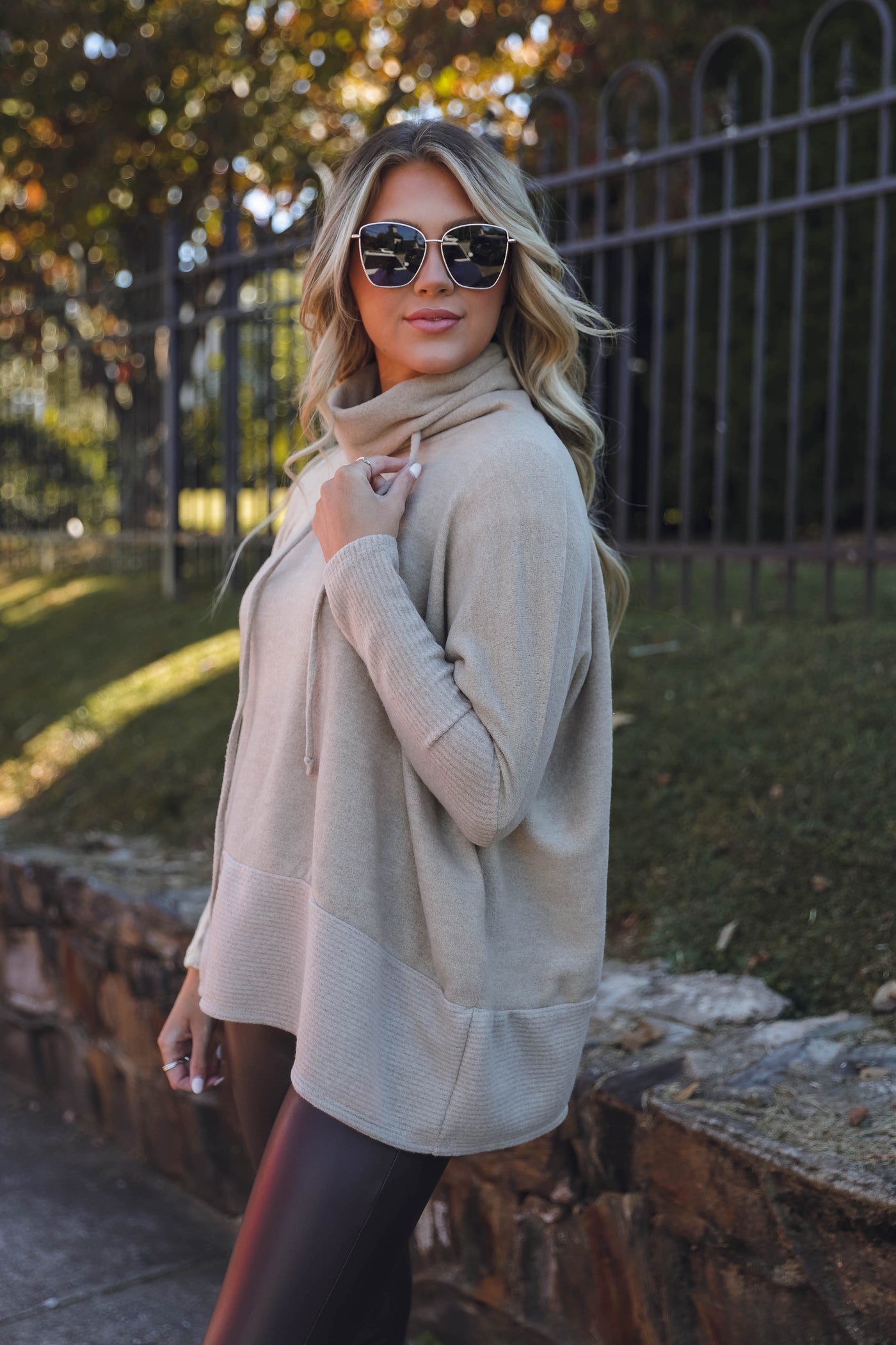 Comfy Taupe Cowl Neck Pullover- Cute Oversized Sweater- Cherish Cowl Neck Pullover