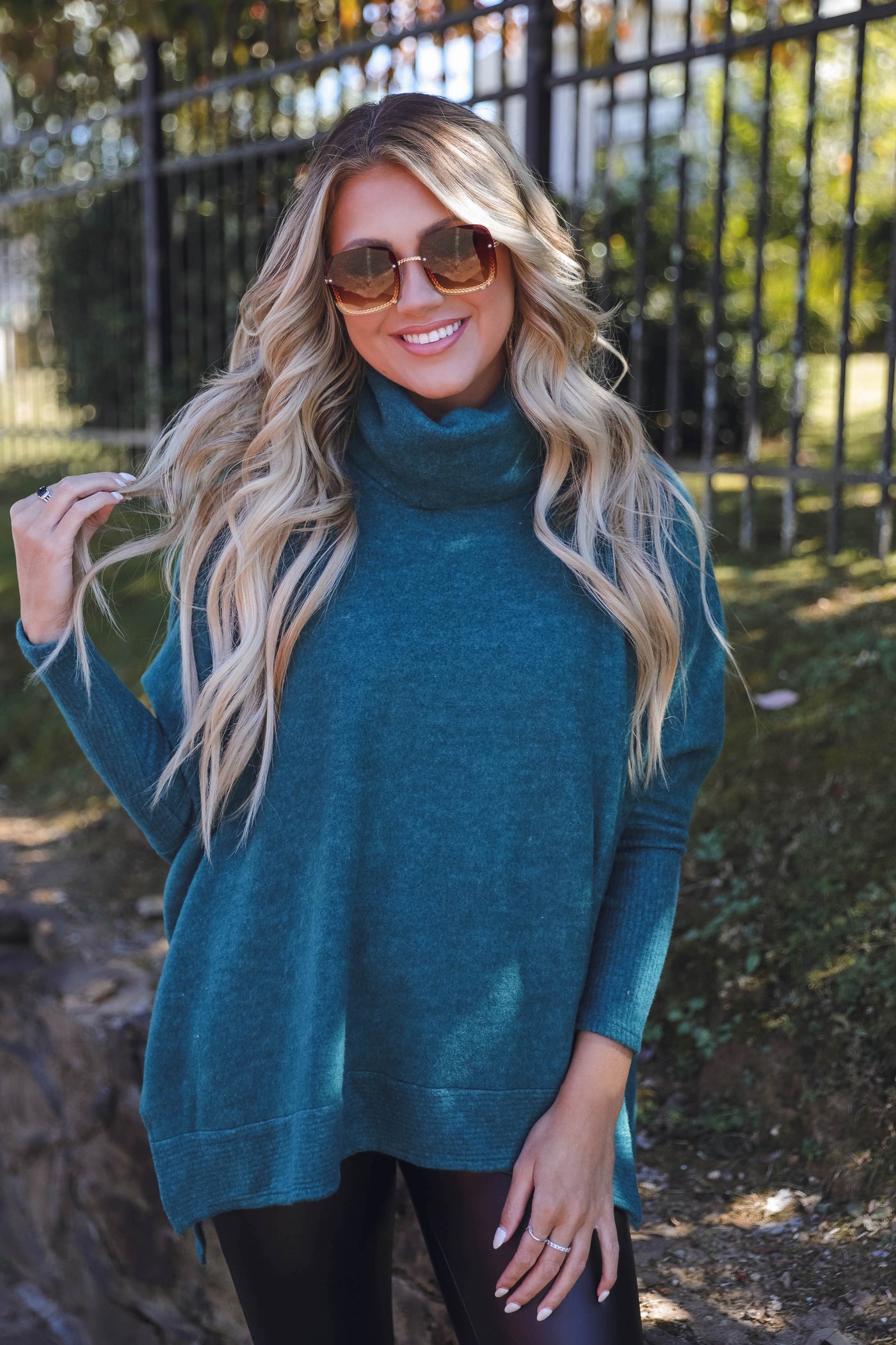 Comfy Hunter Green Cowl Neck Sweater- Cute Oversized Sweater- Cherish Cowl Neck Sweater