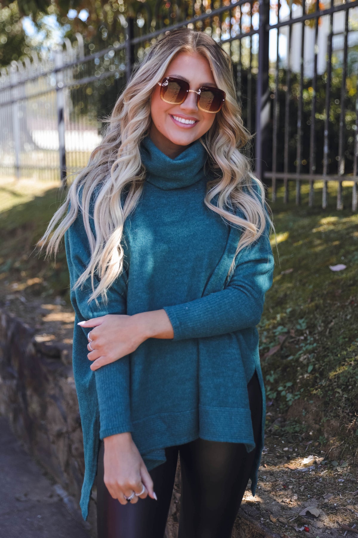 Comfy Hunter Green Cowl Neck Sweater- Cute Oversized Sweater- Cherish ...