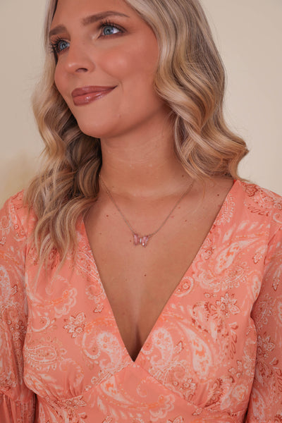 What I Feel Butterfly Necklace-Blush