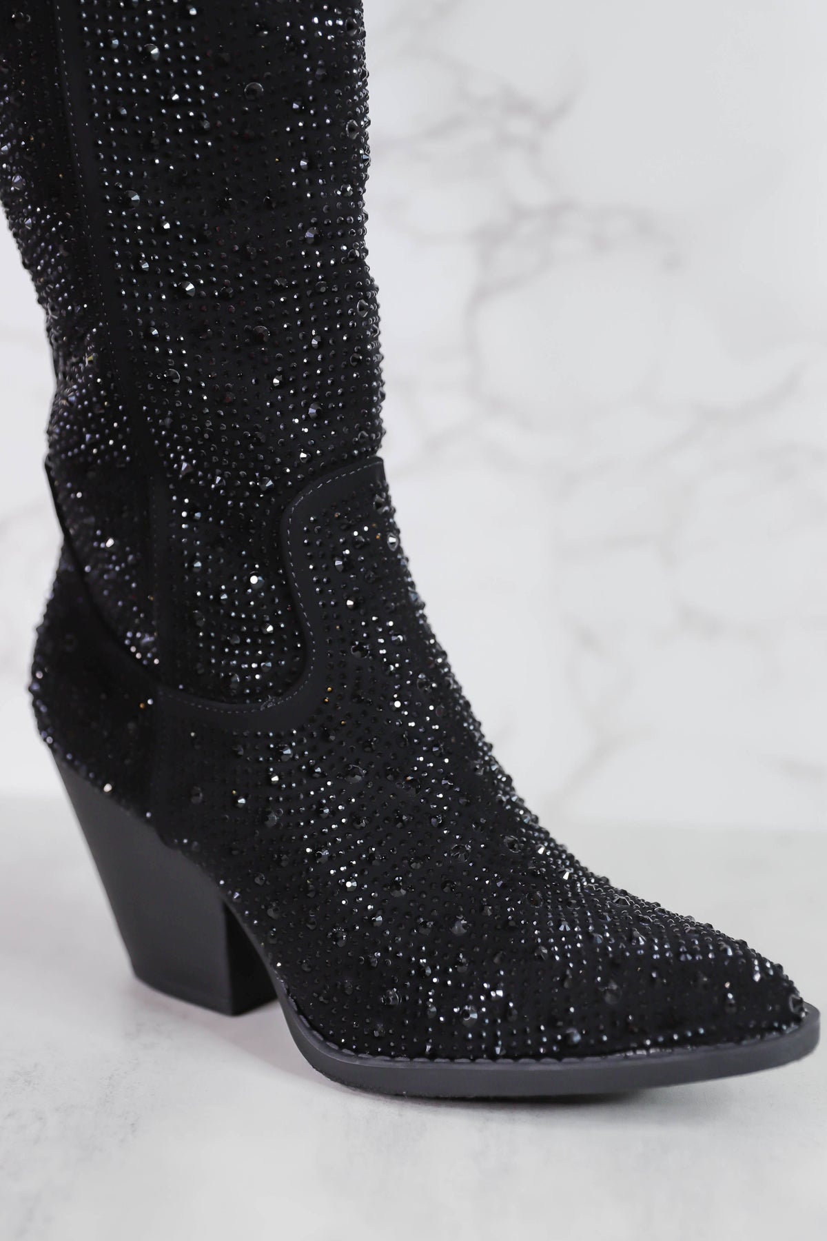 Black Rhinestone Riding Boots at Leah Coote blog