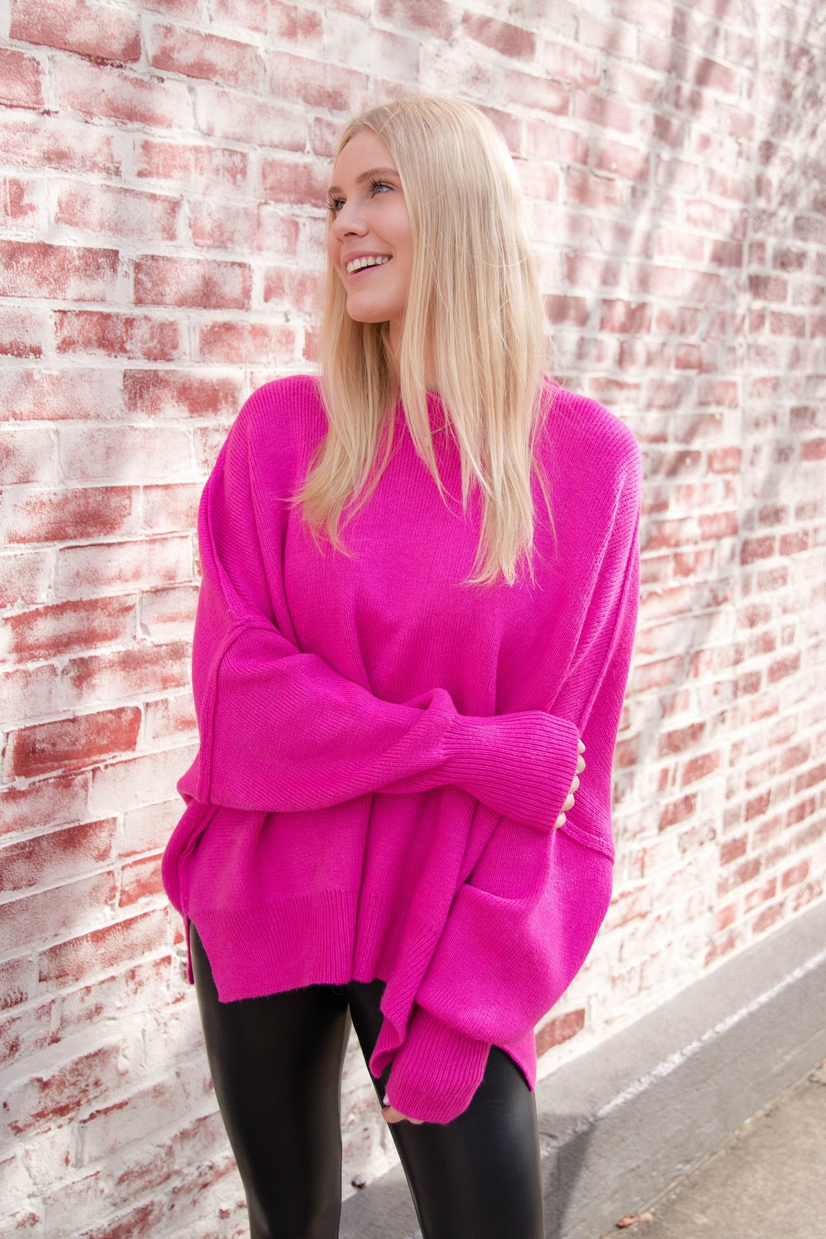 Pink oversized sweater style inspiration - Christinabtv