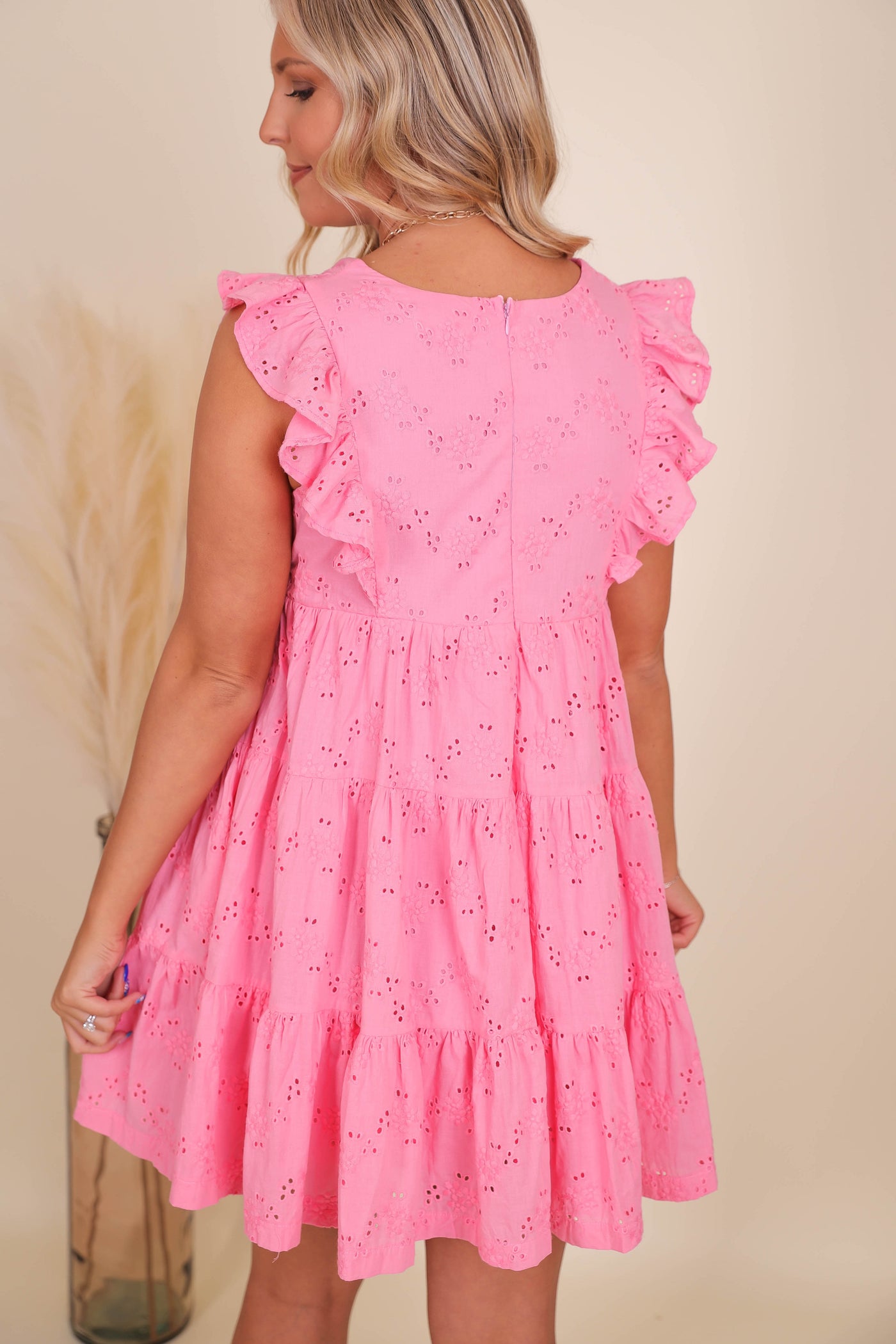 Women's Pink Babydoll Dress- Floral Pink Babydoll Dress- Storia Mini Dress  – Juliana's Boutique