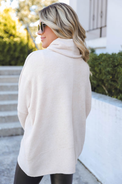 Comfy Oatmeal Cowl Neck Pullover- Cute Oversized Sweater- Cherish Cowl Neck Pullover