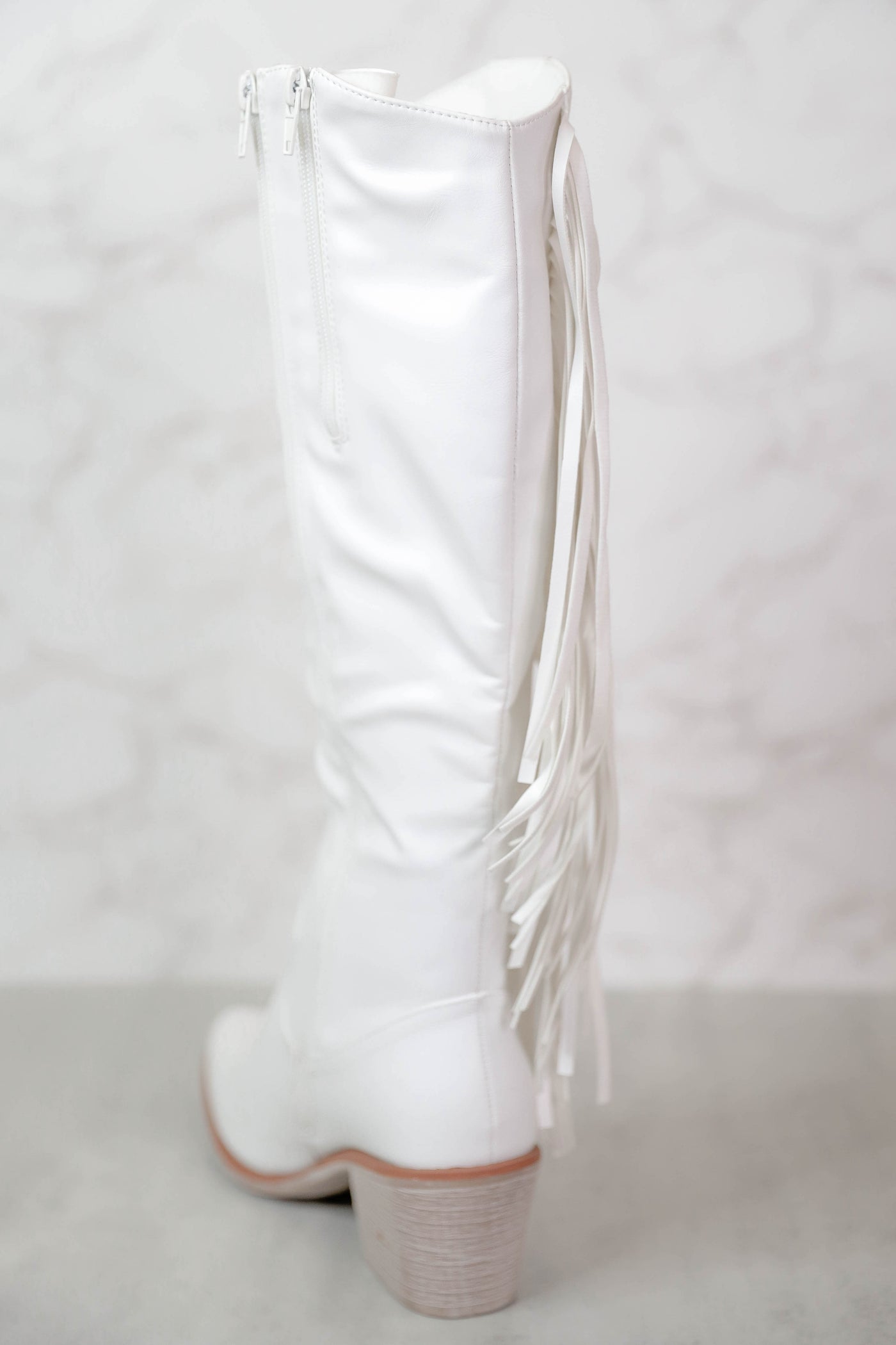 Tall Fringe Western Boots- White Fringe Boots For Women- Pierre Dumas Fringe Boots