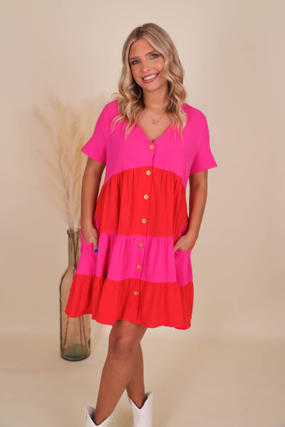 Women's Stripe Dress- Women's Babydoll Style Dress- Women's Casual Dresses
