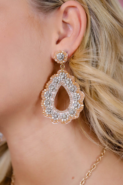 Staying At The Penthouse Earrings-Blush