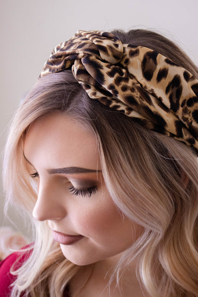 Leopard Print Headband- Trendy Knotted Leopard Headband- $10