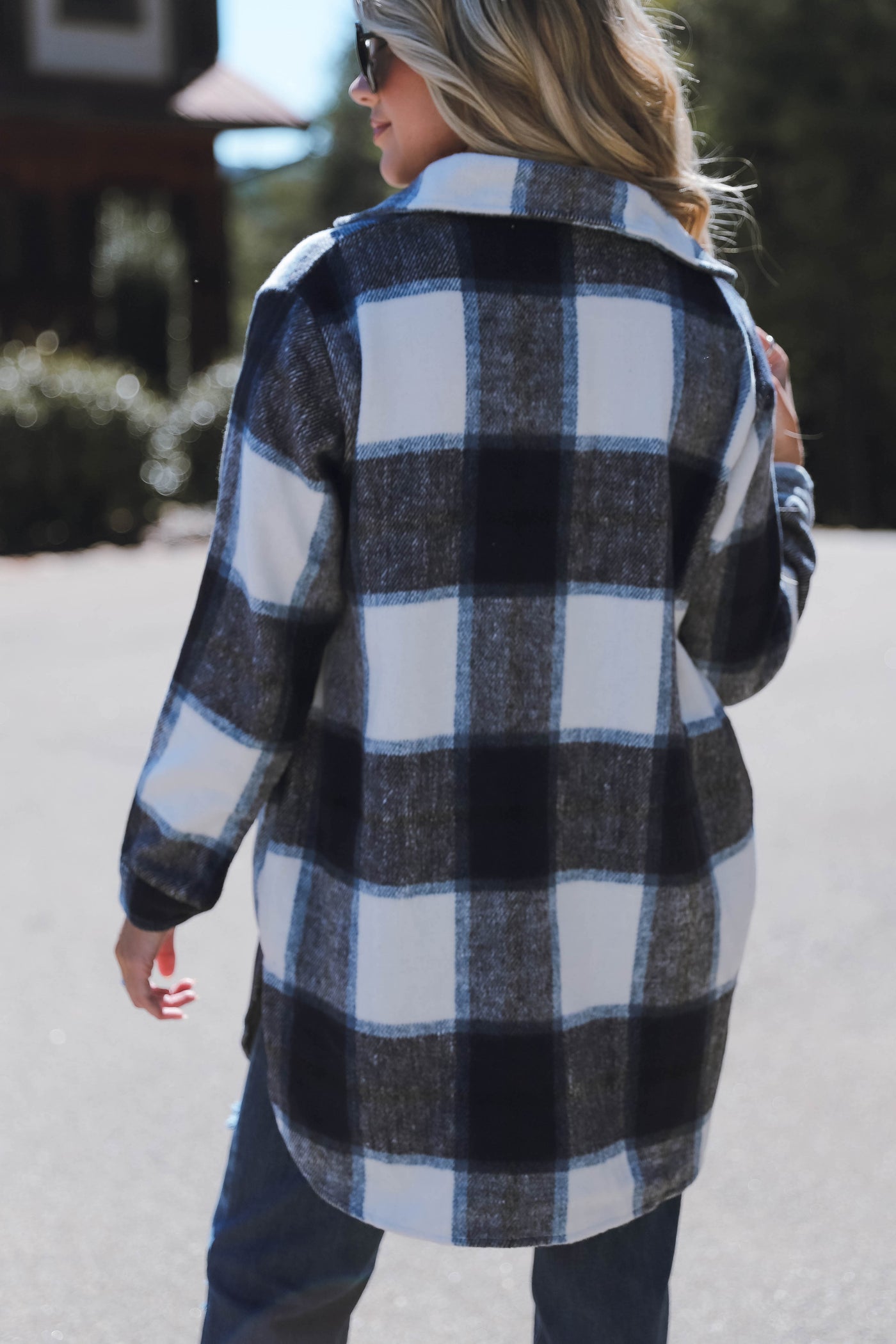 Women's Long Shacket- Trendy Plaid Shirt Jacket- Women's Fall Shacket