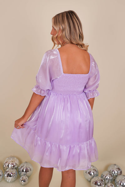 Lilac Organza Dress- Metallic Purple Tulle Dress- Speak Now Era Dress