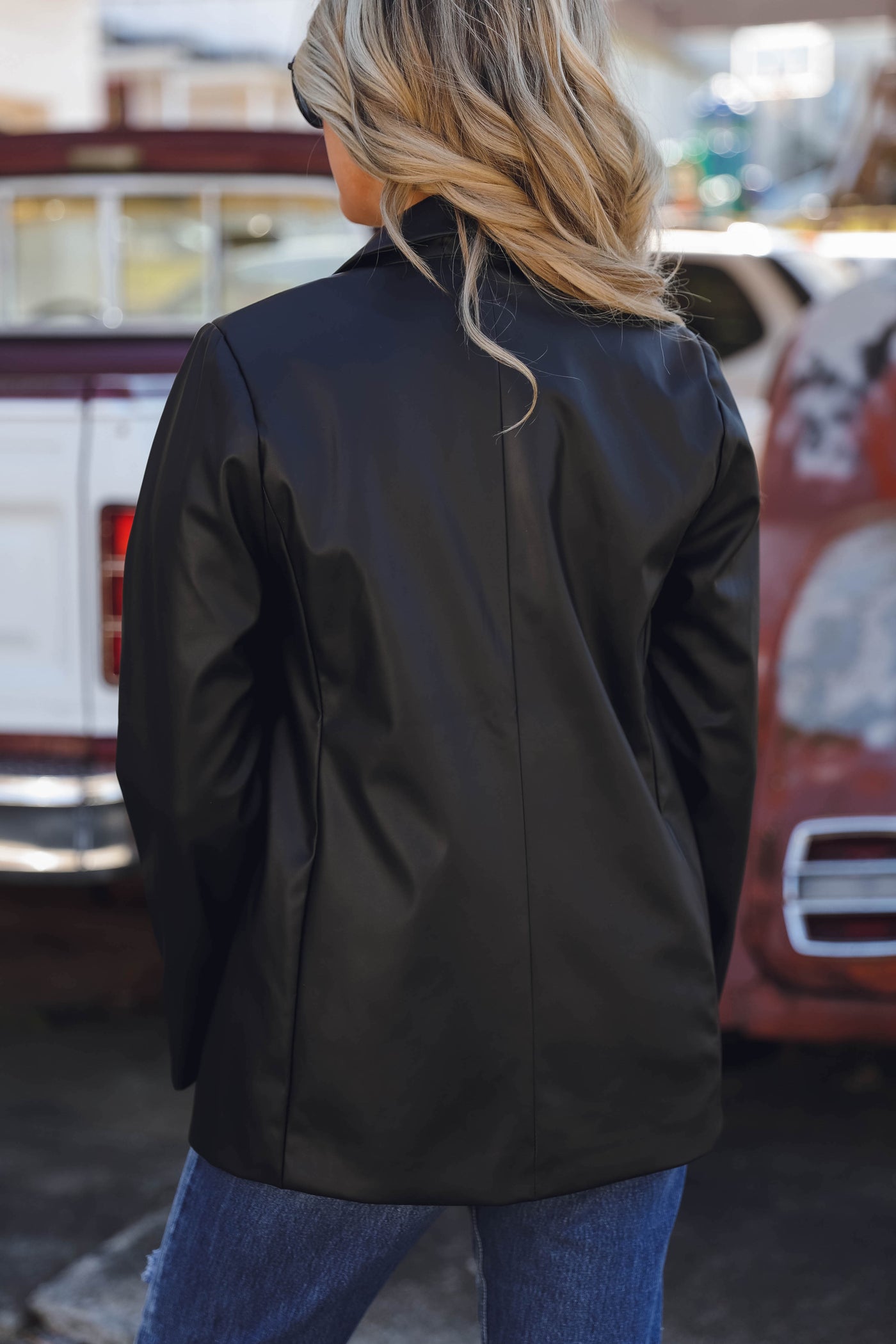 Black Leather Blazer- Women's Leather Blazer- Women's Leather Jacket