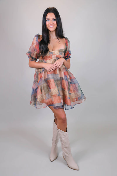 Paisley Patchwork Dress- Tulle Paisley Dress- Babydoll Tulle Dress- &Merci Paisley Dress