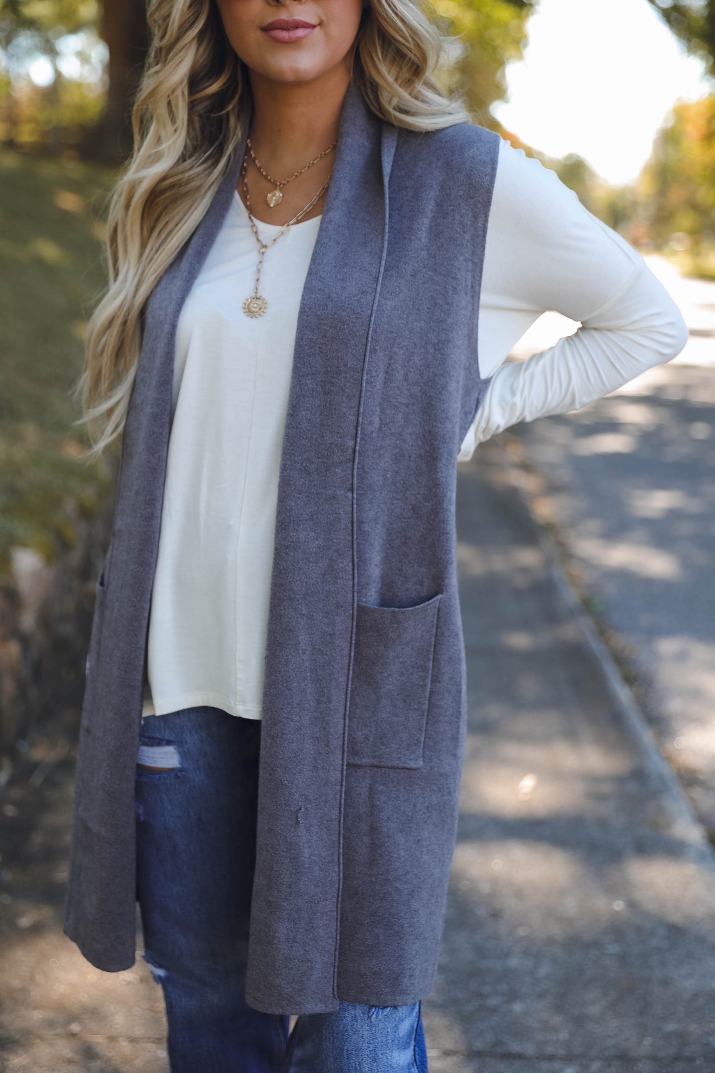 Women's Long Cardigan Vest- Buttery Soft Vest- Trendy Long Vest