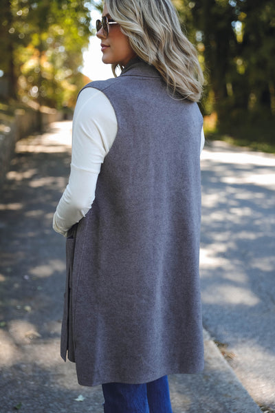 Women's Long Cardigan Vest- Buttery Soft Vest- Trendy Long Vest