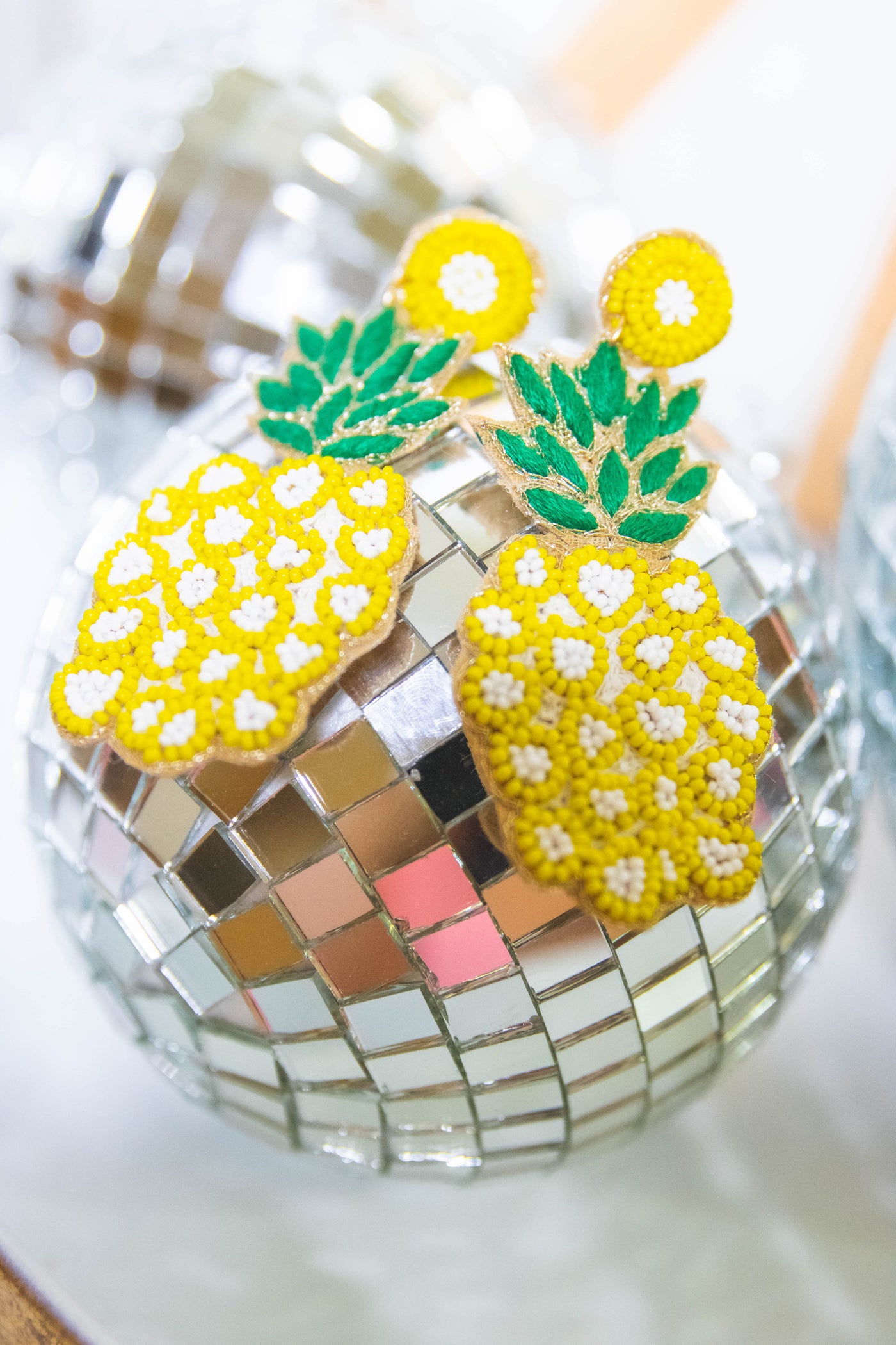 Beaded Pineapple Earrings- Fun Fruit Beaded Earrings