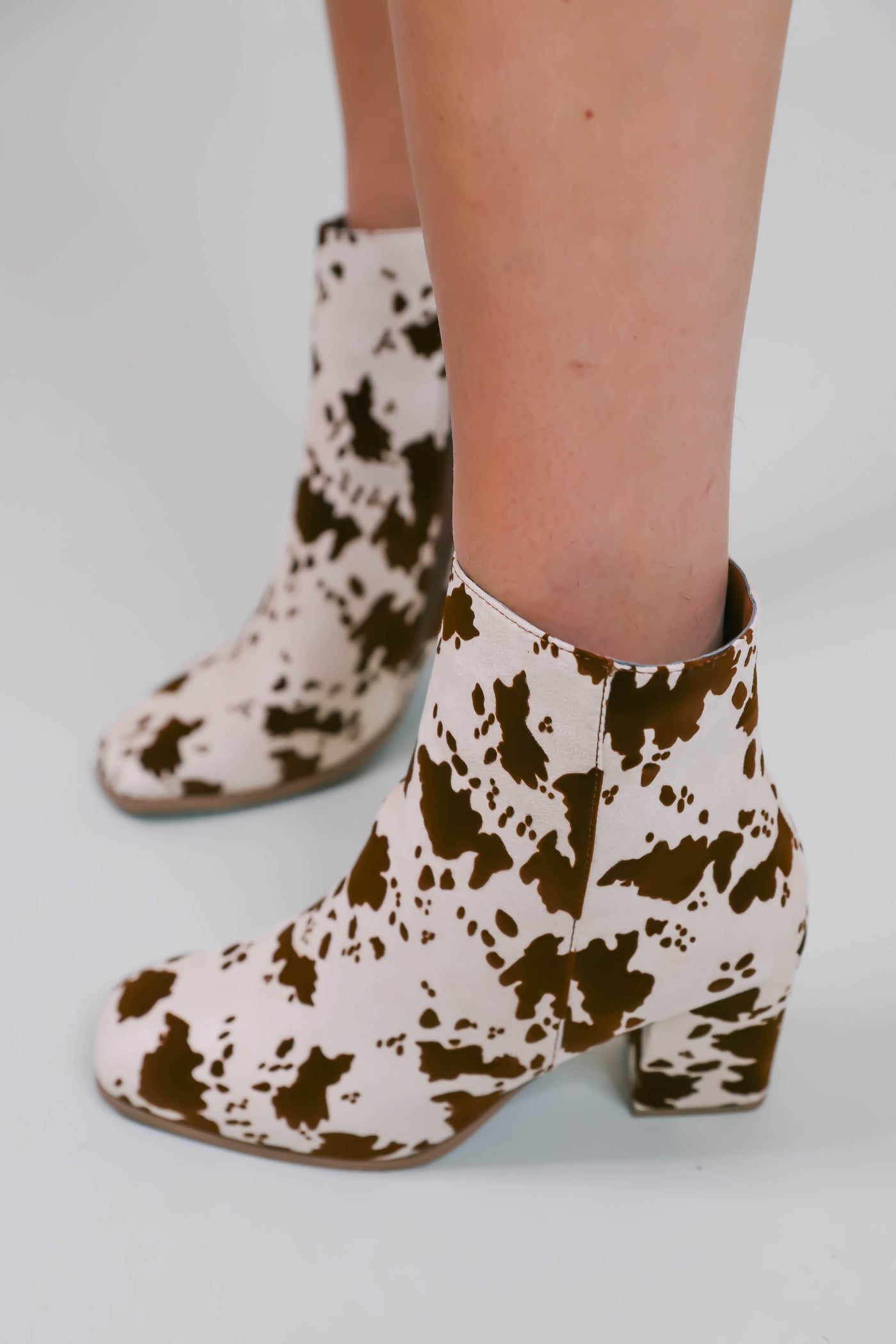 Women's Cow Print Booties- Women's Western Cow Boot- Pierre Dumas Booties