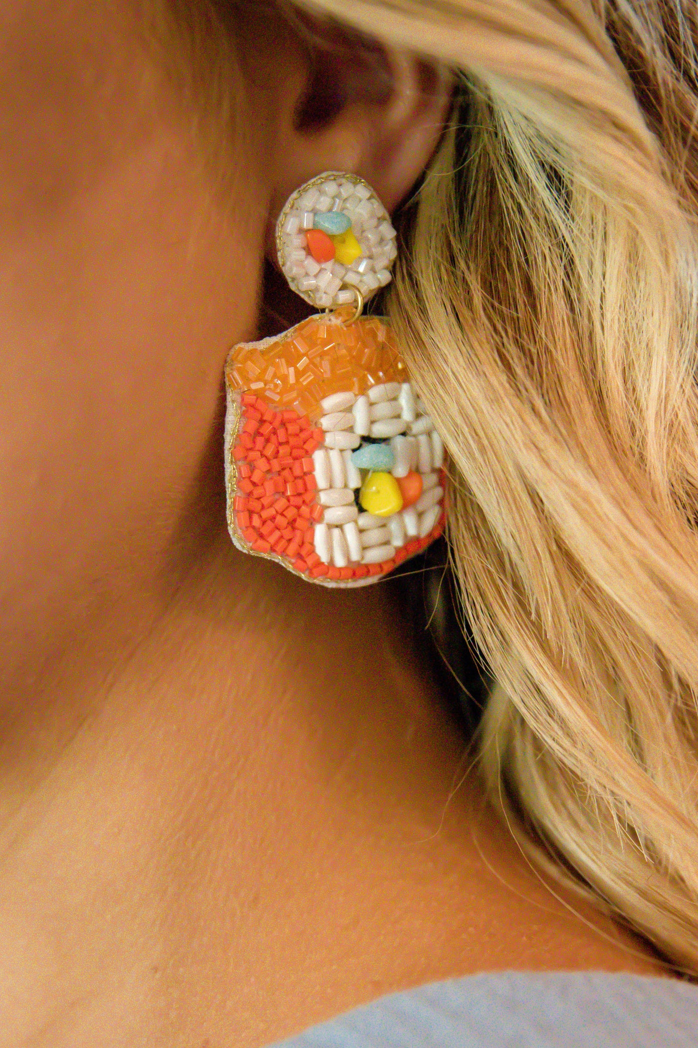 Sushi Beaded Earrings- Fun Beaded Statement Earrings
