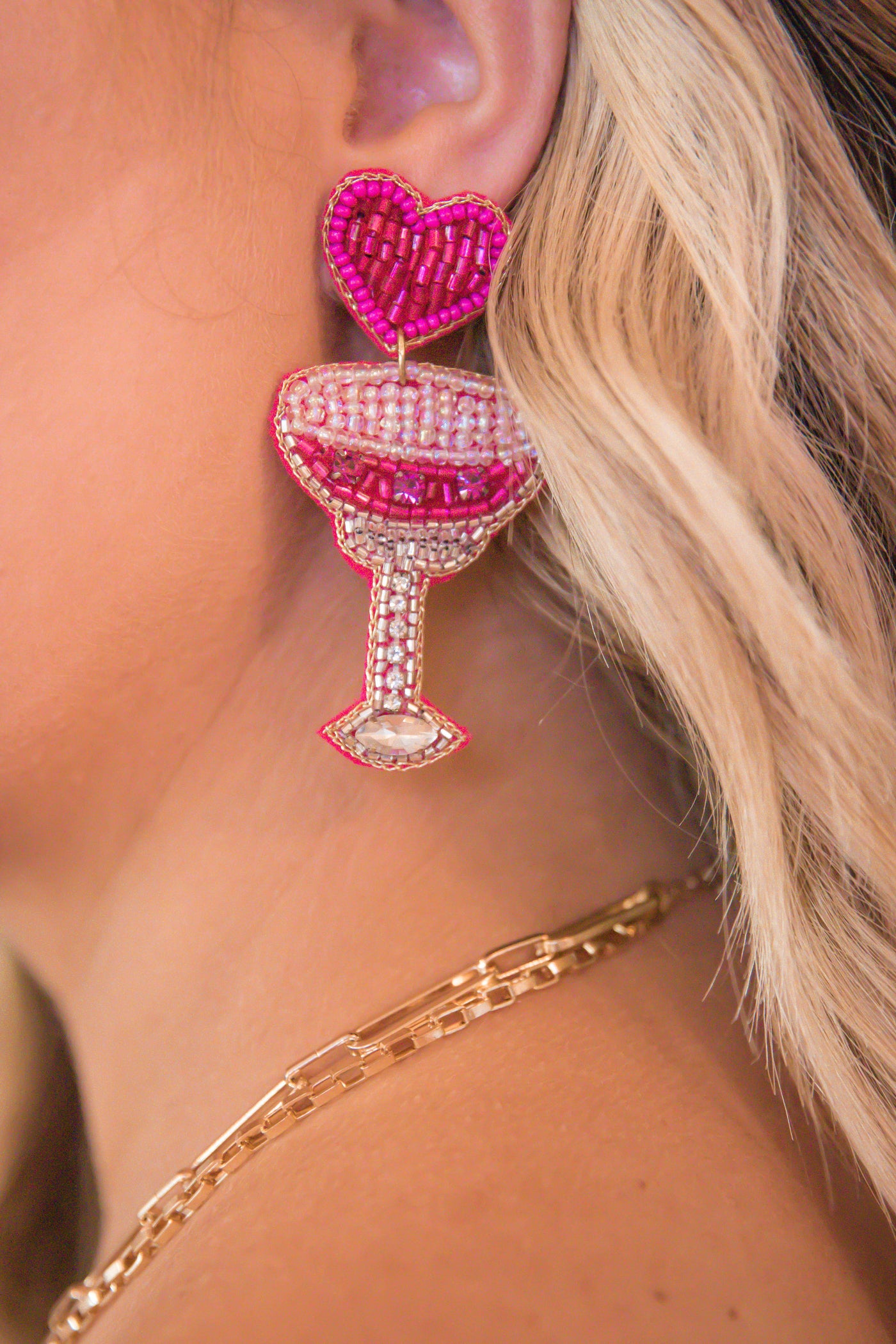 Love And Cocktails Beaded Earrings