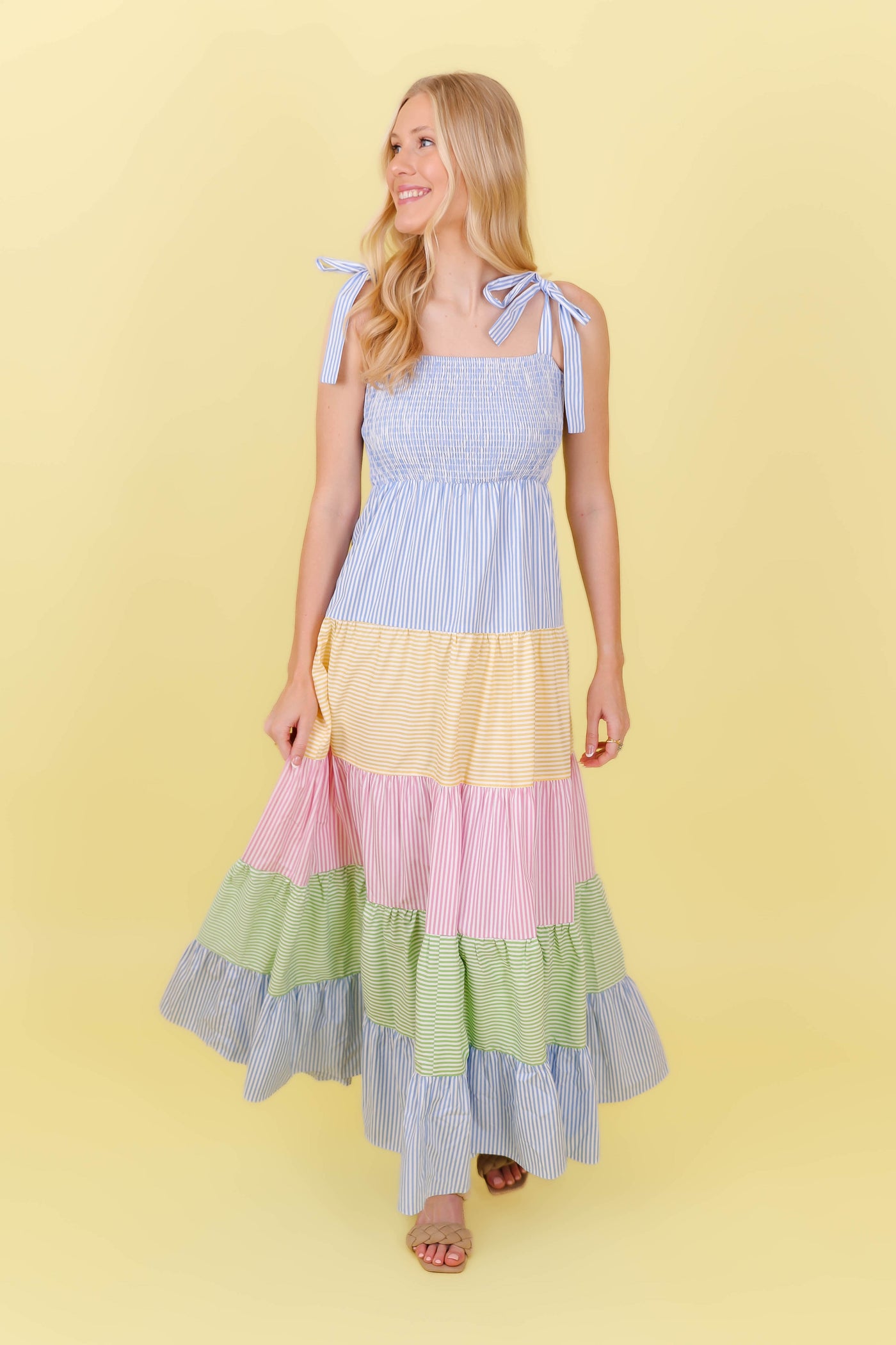 Pastel Maxi Dress- Striped Colorblock Maxi- &Merci Maxi Dress