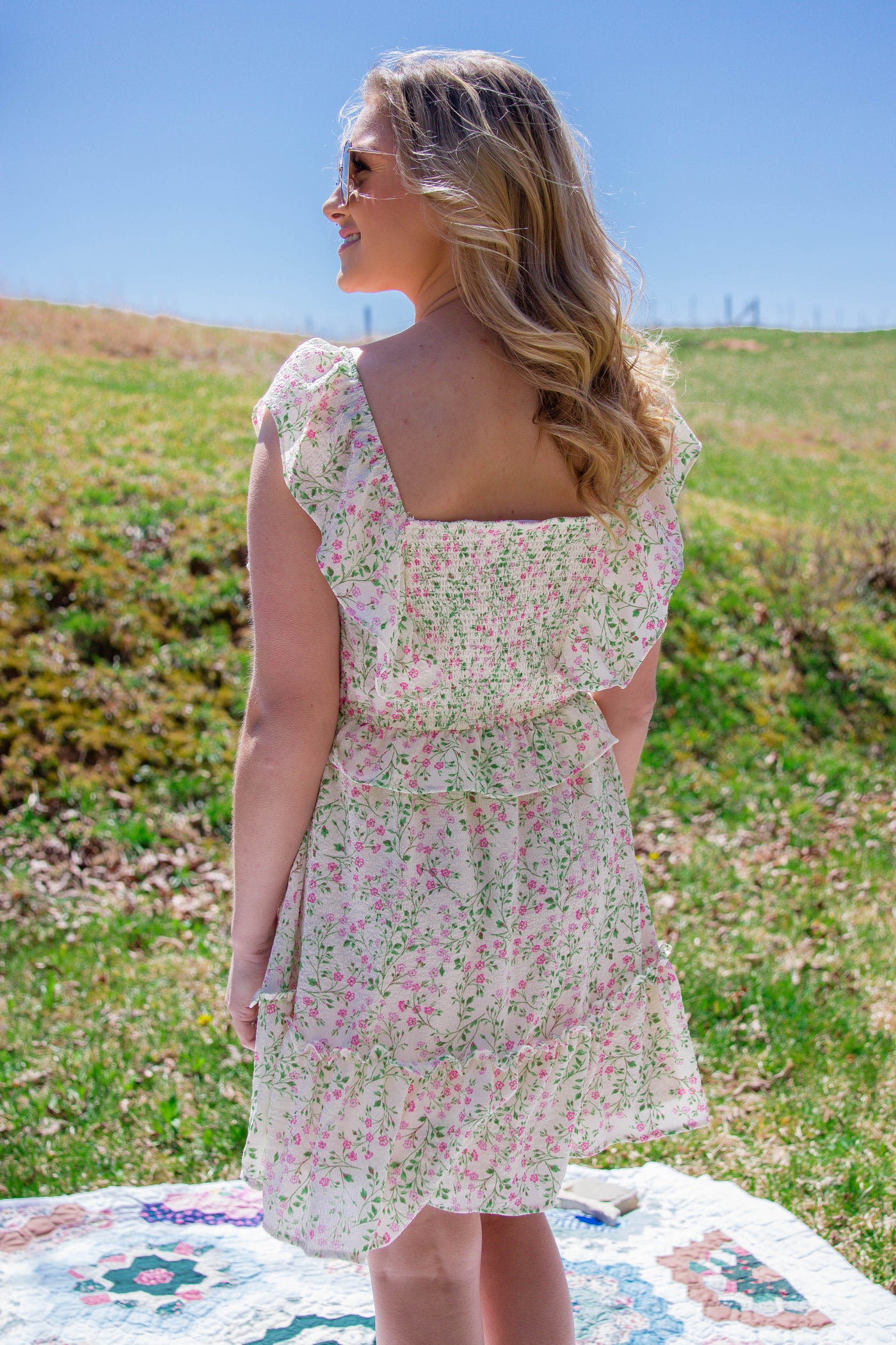 Sweet Floral Print Dress- Feminine Dresses- Tiered Ruffle Floral Print Mini Dress