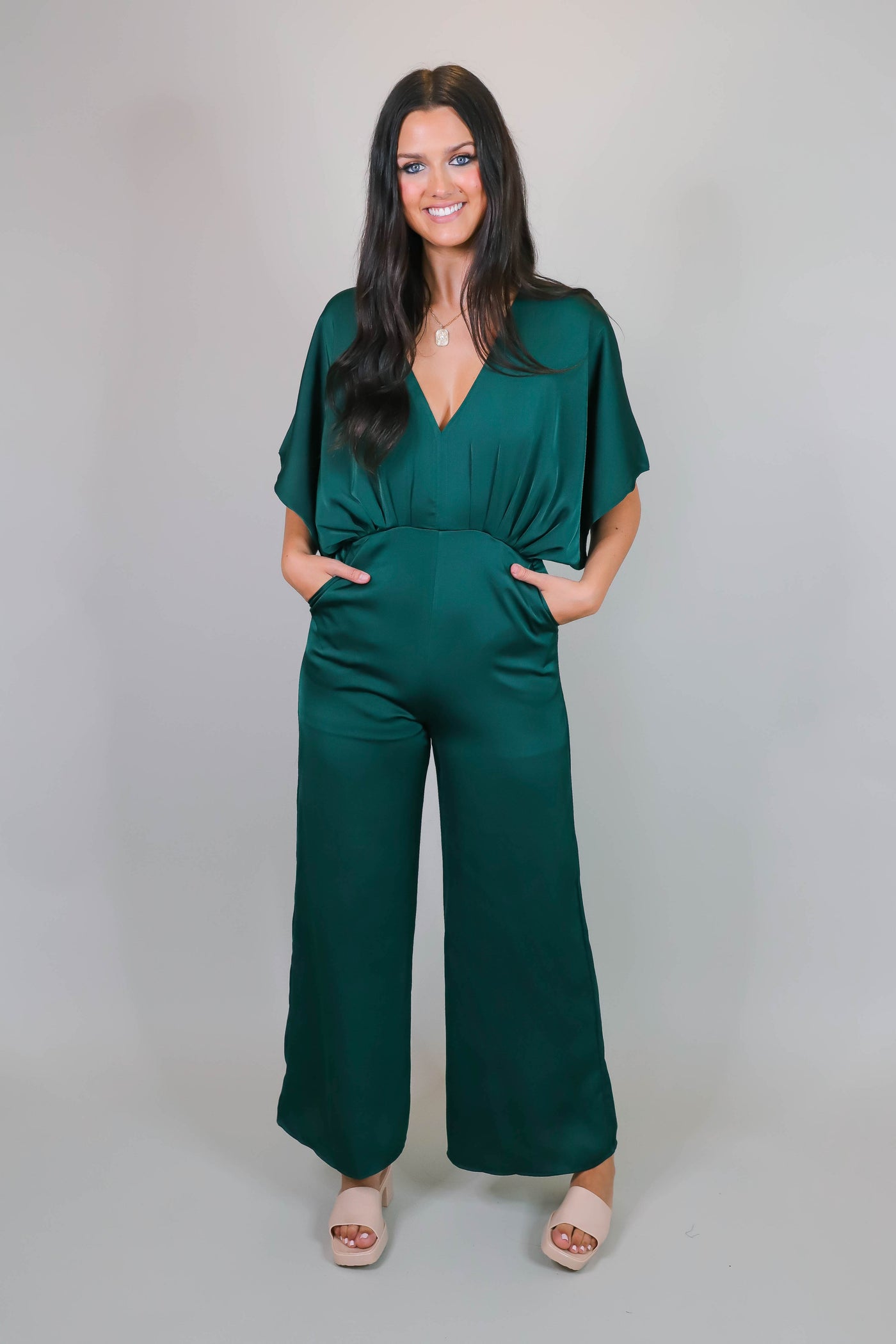 Buy FABALLEY Solid Satin Regular Fit Women's Short Sleeves Jumpsuit |  Shoppers Stop